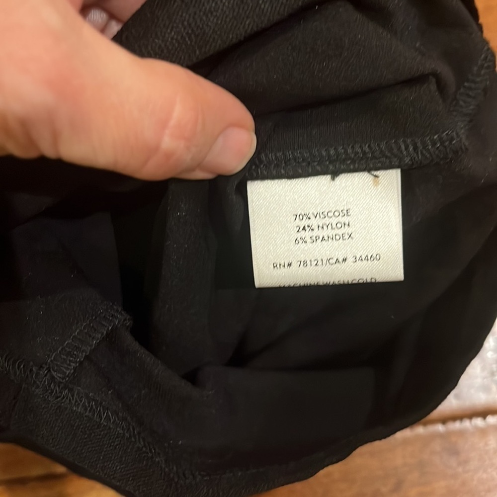 Eileen Fisher Stretch Viscose Crepe Pant Slim Fit Black Size PL - Picture 11 of 14